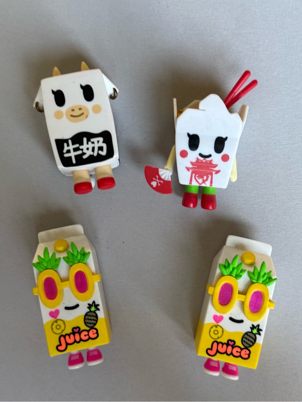 Tokidoki Milk & Juice Mini Figurines Lot of 4 Multicolor Plastic Figures